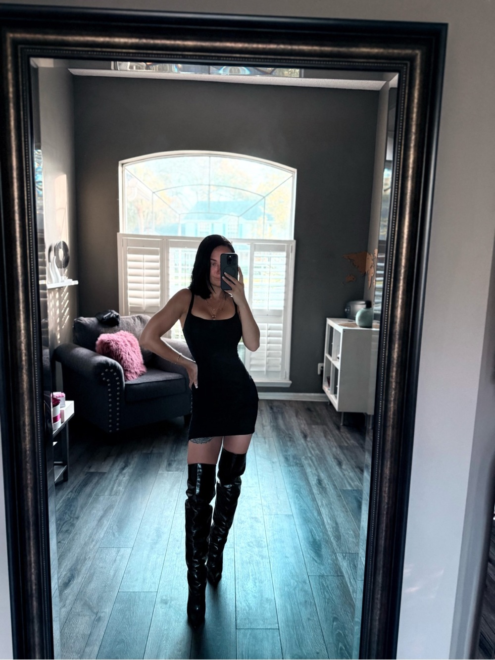Saint Laurent Black Over-The-Knee Leather Boots Niki size 36 / 6